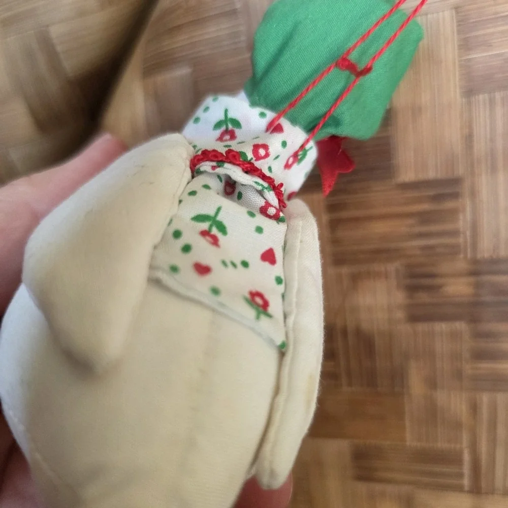 Mother Goose Christmas Ornament Stuffed Fabric‎ Vintage Cottagecore Grandmacore